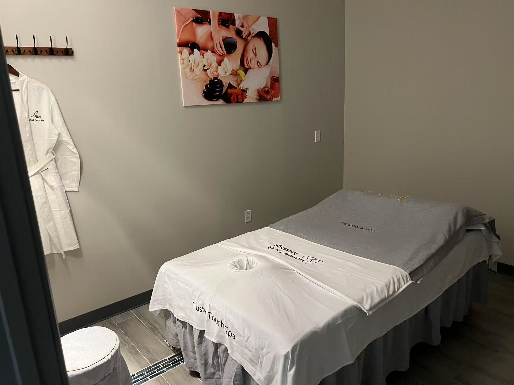 Reception lounge and refreshment area at Trusted Touch Massage
